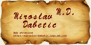Miroslav Dabetić vizit kartica